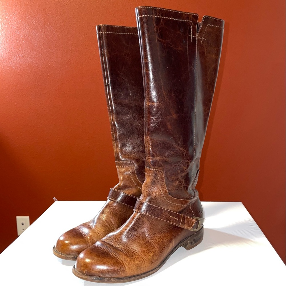 UGG Australia Women’s Channing II Brown Distressed Leather High Riding Boots